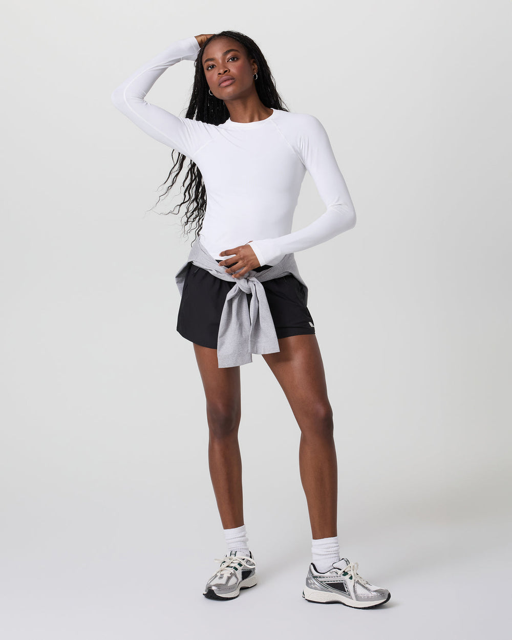Vuori Long Sleeve Seamless Surge Tee White