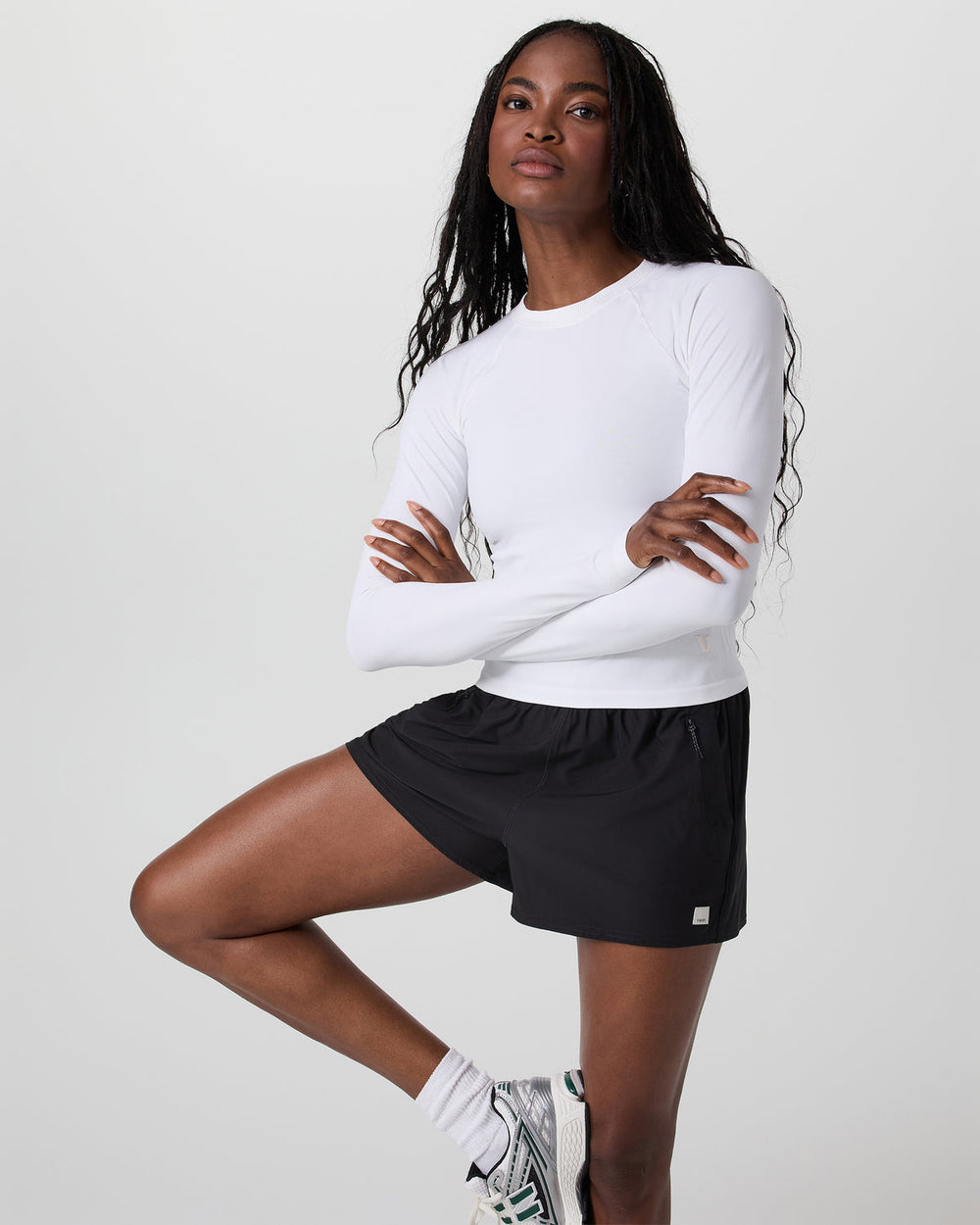 Vuori Long Sleeve Seamless Surge Tee White