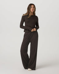 Vuori Long Sleeve Halo Essential Crew Tee Dark Java Heather