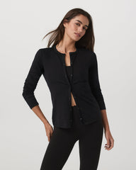 Vuori Women's Long Sleeve Halo Snap Cardigan Black Heather