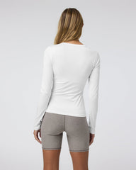 Vuori Long Sleeve Lux Crew Tee White