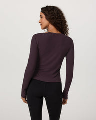 Vuori Long Sleeve Cove Ultra Scoop Women's Raisin Shirt