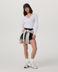Vuori Long Sleeve Tuvalu Henley Women's White Shirt