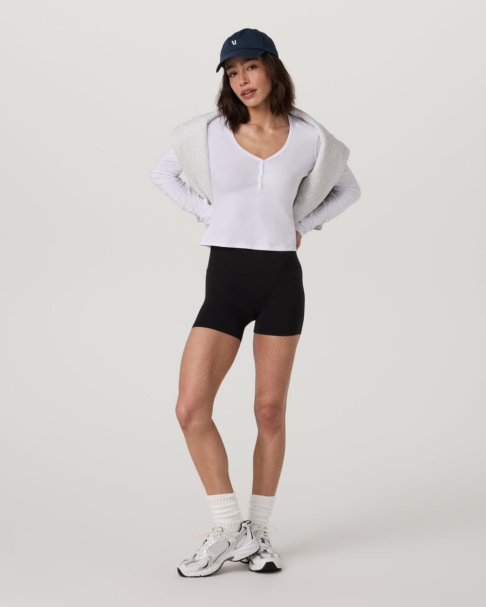 Vuori Long Sleeve Tuvalu Henley Women's White Shirt