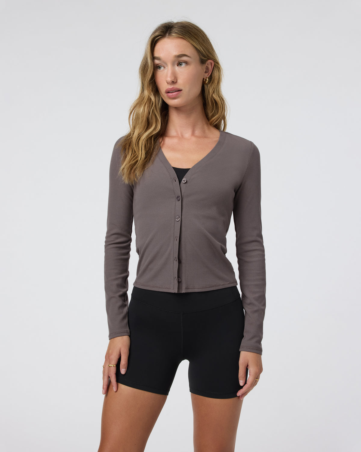 Vuori Long Sleeve Pose Cardigan Chia Ribbed Cardigan