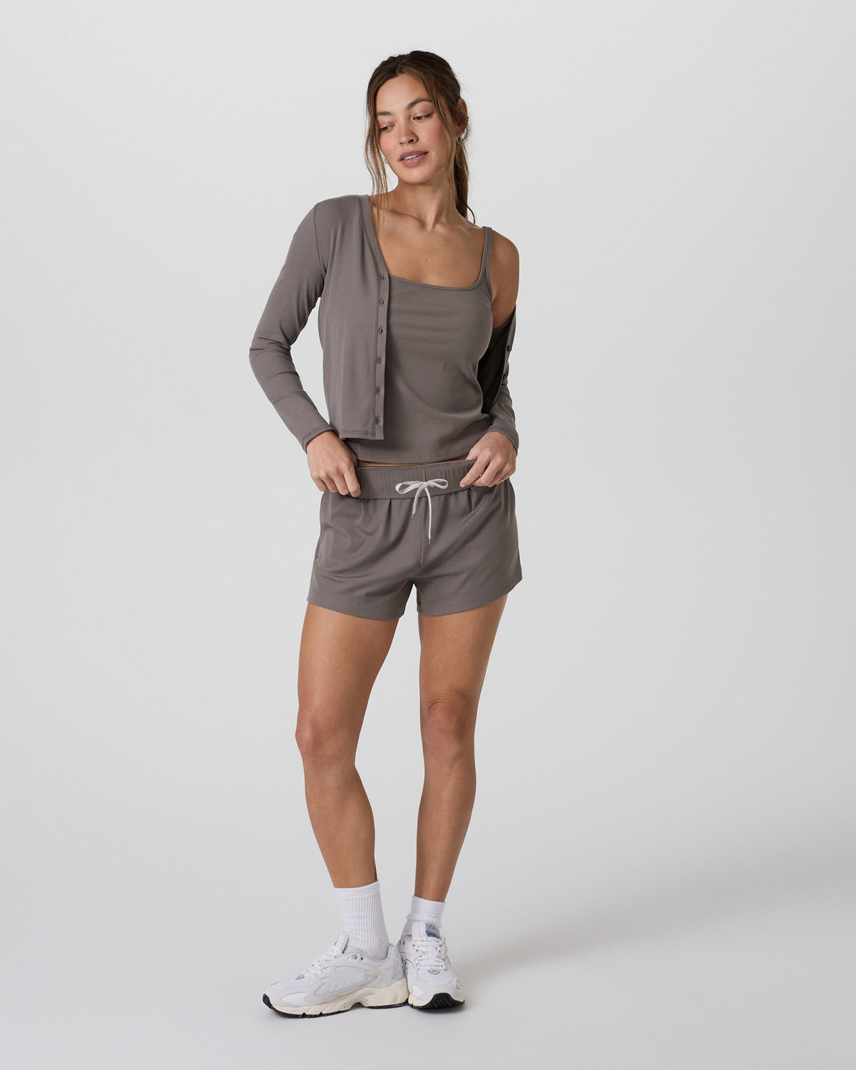 Vuori Long Sleeve Pose Cardigan Chia Ribbed Cardigan