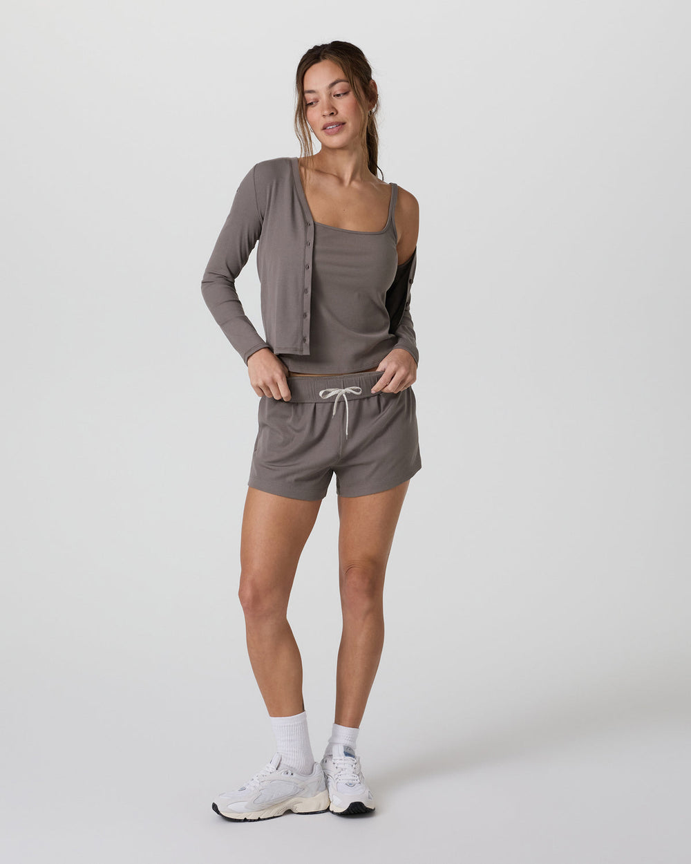Vuori Long Sleeve Pose Cardigan Chia Ribbed Cardigan