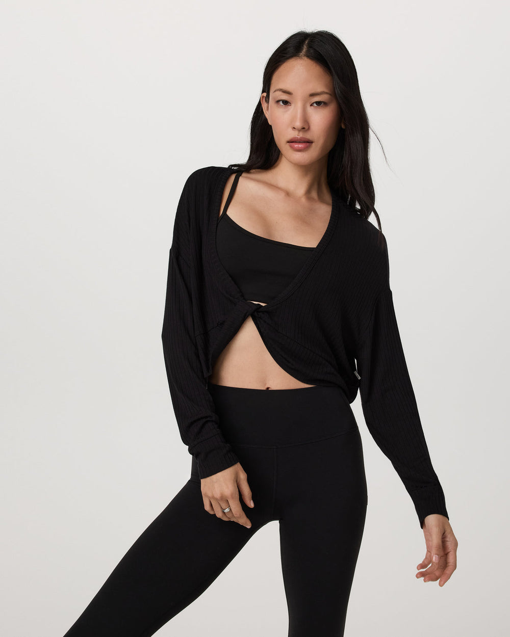 Vuori Long Sleeve Twist Top Women's Black Twist Top