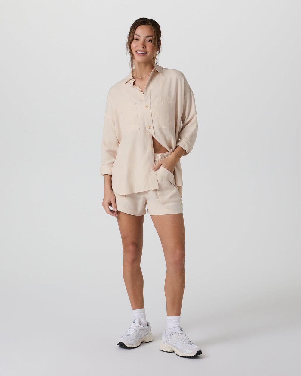 Vuori Trestles Twill Button Up Sand Dollar