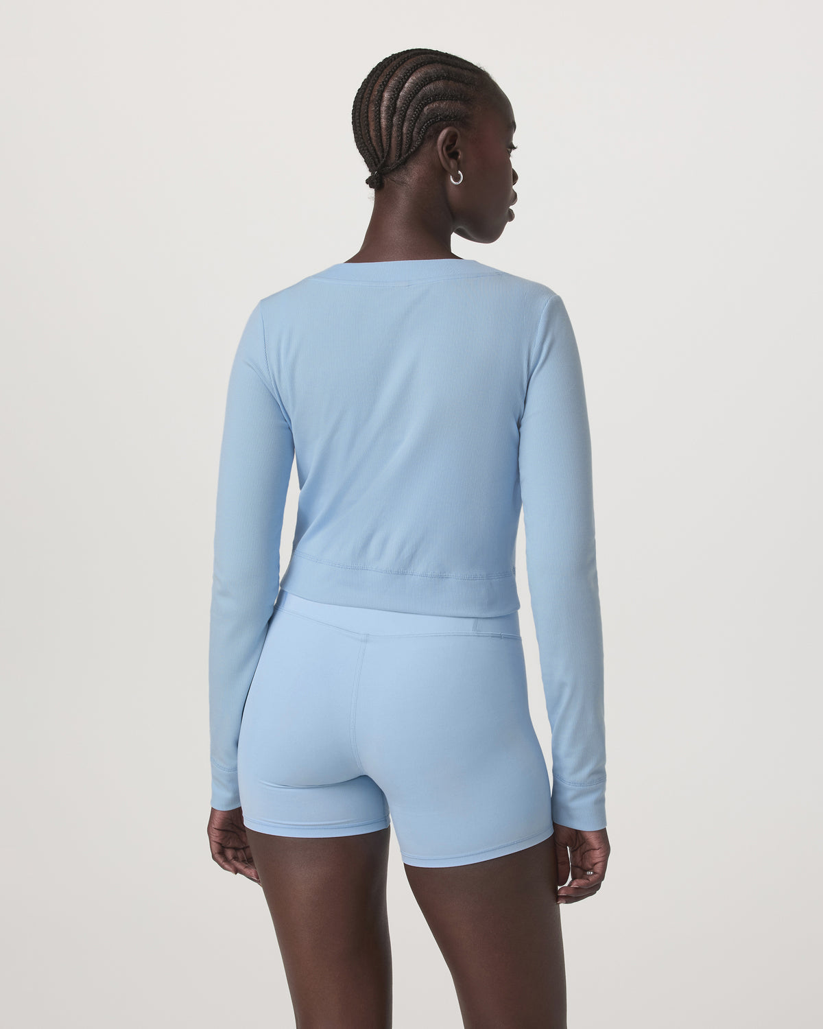 Vuori Long Sleeve Pose Mini Cardigan Women's Crystal Blue Top
