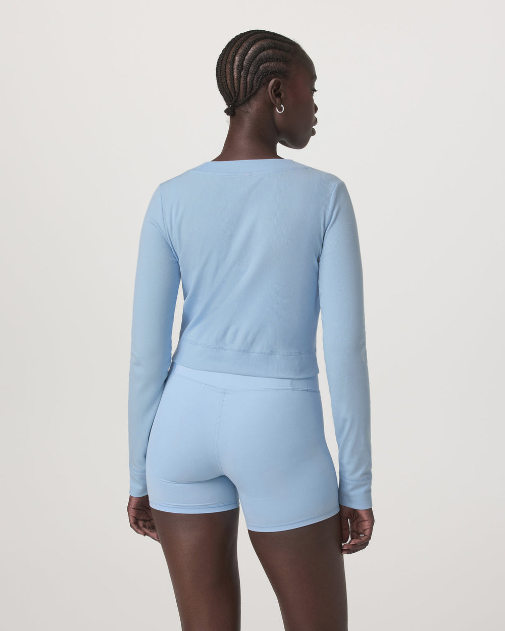 Vuori Long Sleeve Pose Mini Cardigan Women's Crystal Blue Top