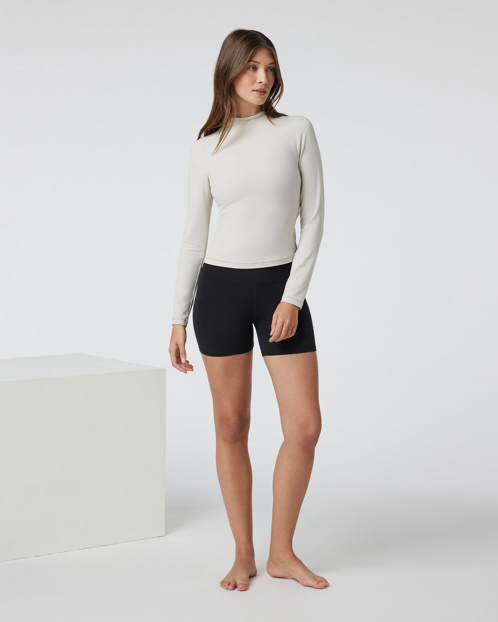 Vuori Vuori AllTheFeels Long Sleeve Mock Ecru