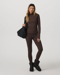 Vuori Long Sleeve Chilled Out Houndstooth Mock Java Houndstooth