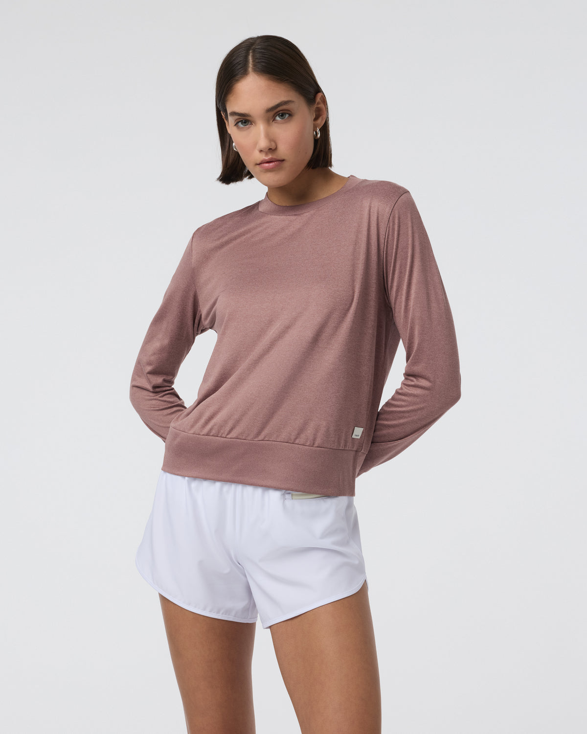 Vuori Daydream Crew Sedona Brown Heather Long Sleeve Top