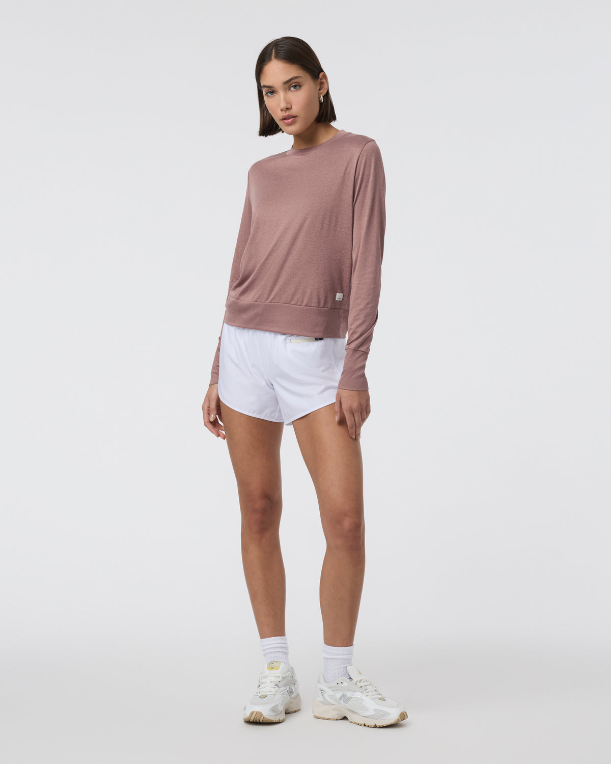 Vuori Daydream Crew Sedona Brown Heather Long Sleeve Top