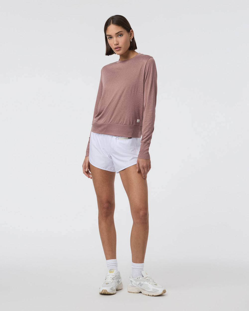 Vuori Daydream Crew Sedona Brown Heather Long Sleeve Top