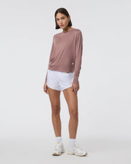 Vuori Daydream Crew Sedona Brown Heather Long Sleeve Top
