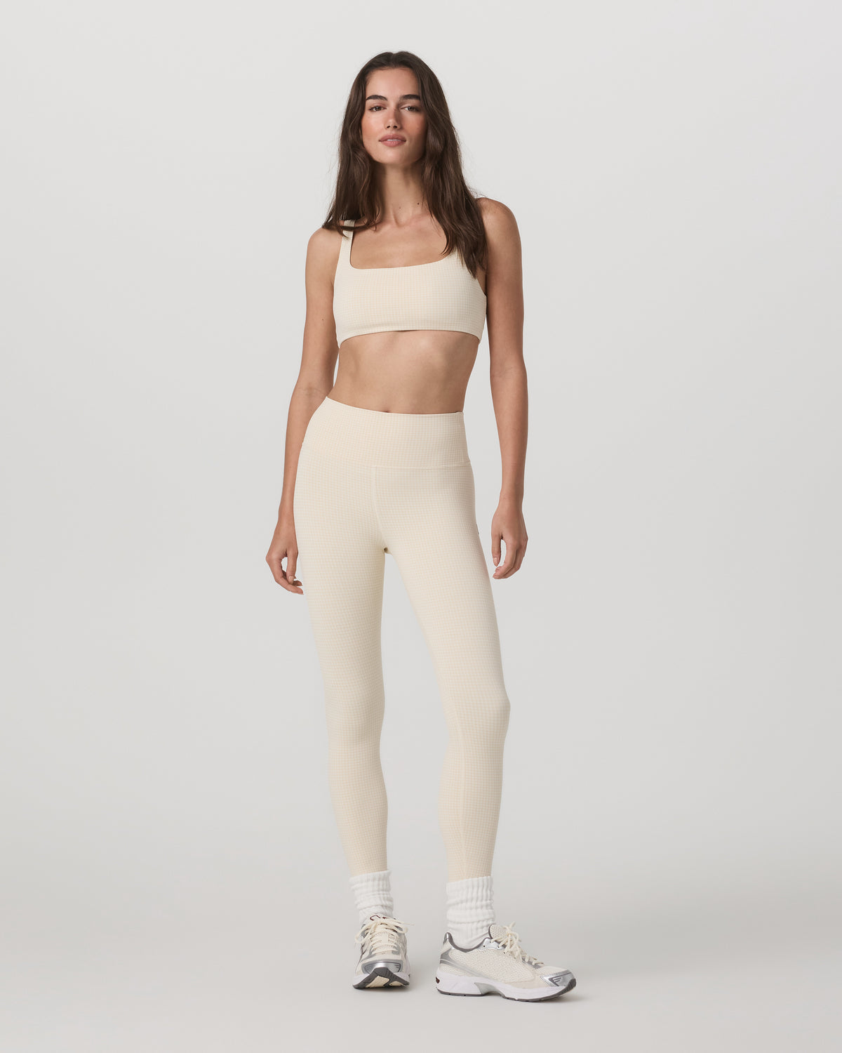 Vuori Micro Houndstooth Bra Women's Sports Bra in Natural