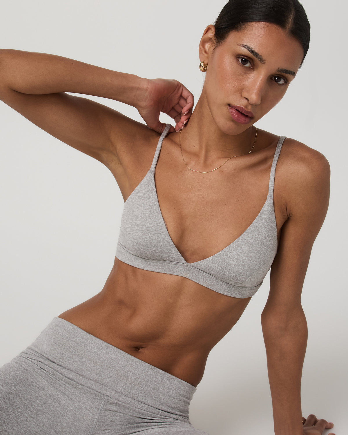 Vuori Halo Triangle Bra Pale Grey Heather Low-Support Bra
