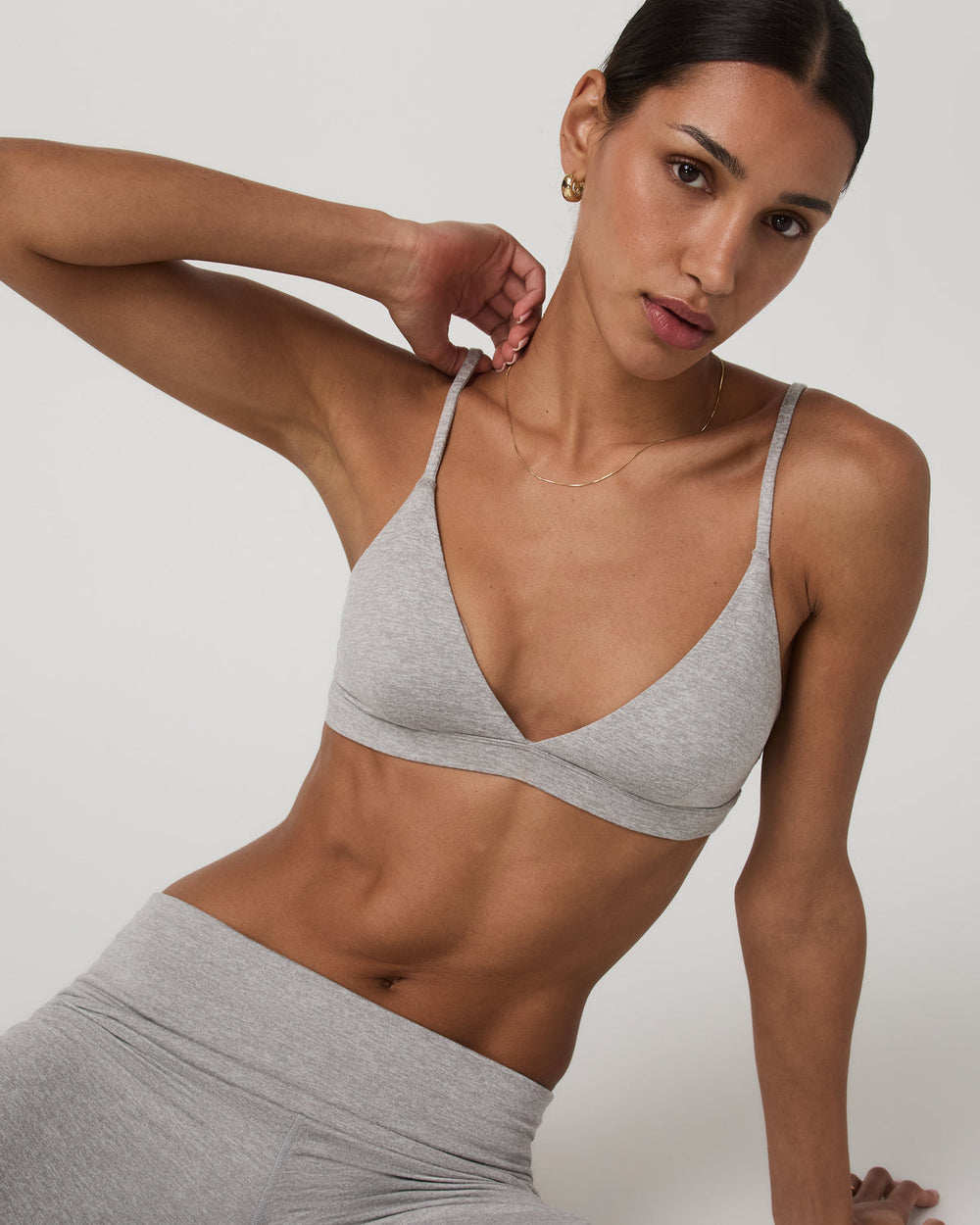 Vuori Halo Triangle Bra Pale Grey Heather Low-Support Bra