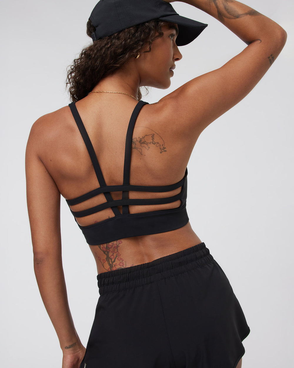 Vuori Yosemite Longline Bra Black Strappy Sports Bra