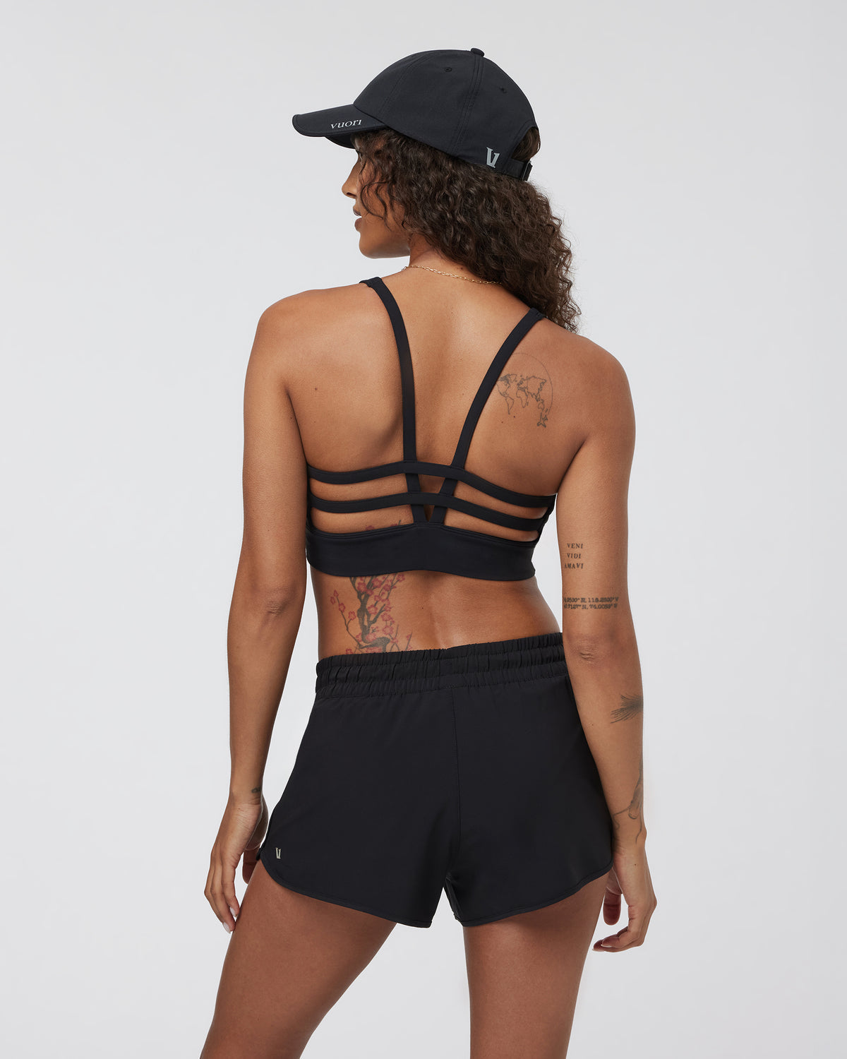 Vuori Yosemite Longline Bra Black Strappy Sports Bra