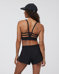 Vuori Yosemite Longline Bra Black Strappy Sports Bra