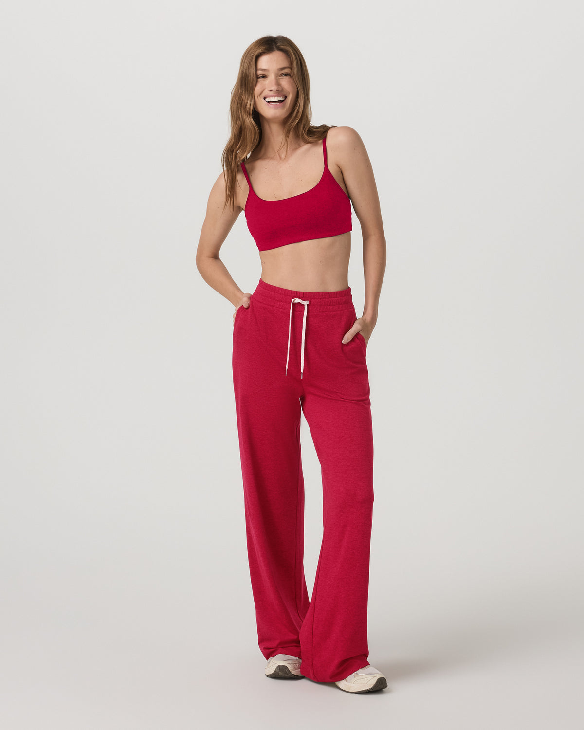 Vuori Halo Essential Bra Women's Strawberry Heather Sports Bra