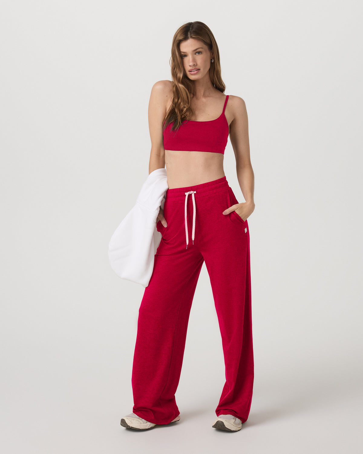 Vuori Halo Essential Bra Women's Strawberry Heather Sports Bra