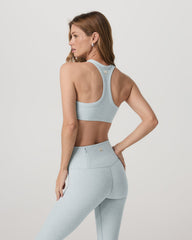 Vuori Elevation Racer Bra Women's Blue Haze Heather Sports Bra
