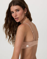 Vuori Halo Essential Bra Women's Nutmeg Heather Sports Bra
