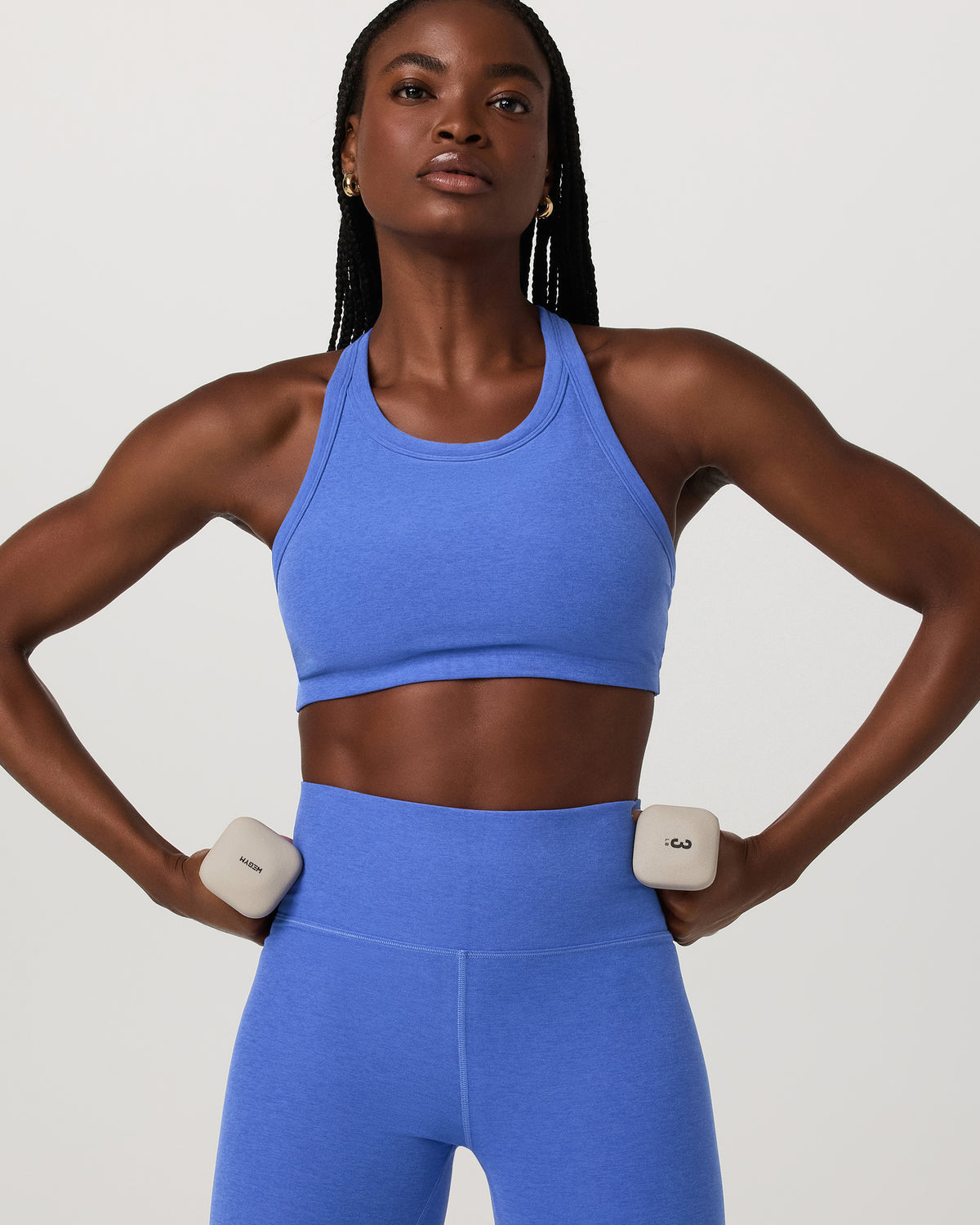 Vuori Elevation Racer Bra Women's Bright Iris Heather Sports Bra