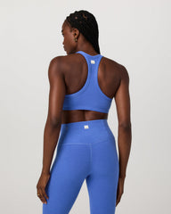 Vuori Elevation Racer Bra Women's Bright Iris Heather Sports Bra