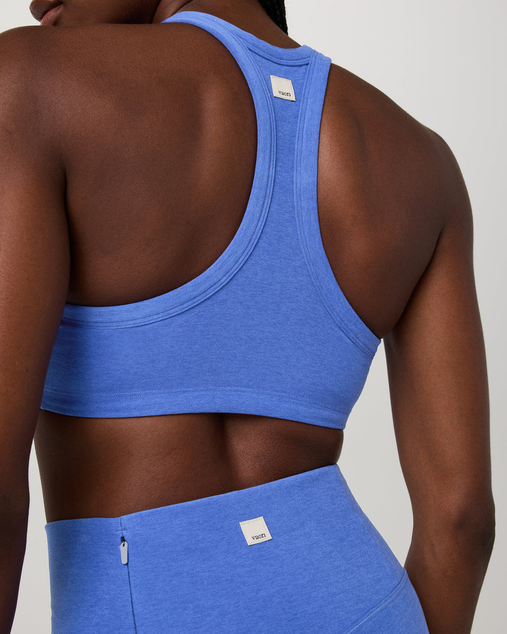 Vuori Elevation Racer Bra Women's Bright Iris Heather Sports Bra