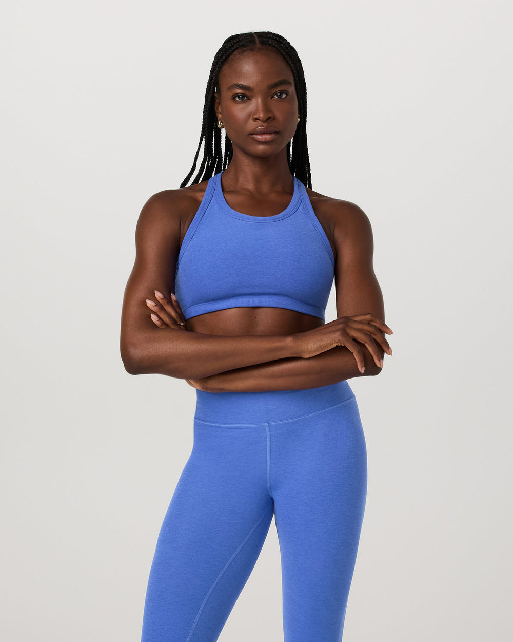 Vuori Elevation Racer Bra Women's Bright Iris Heather Sports Bra
