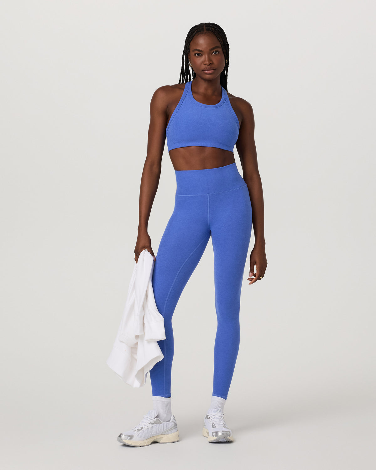 Vuori Elevation Racer Bra Women's Bright Iris Heather Sports Bra