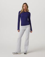 Vuori Long Sleeve Halo Essential Crew Tee Stellar Sky Heather