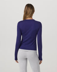 Vuori Long Sleeve Halo Essential Crew Tee Stellar Sky Heather