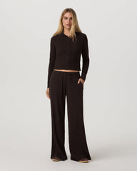Vuori Waffle Wideleg Pant Women's Dark Java Waffle Knit Pants