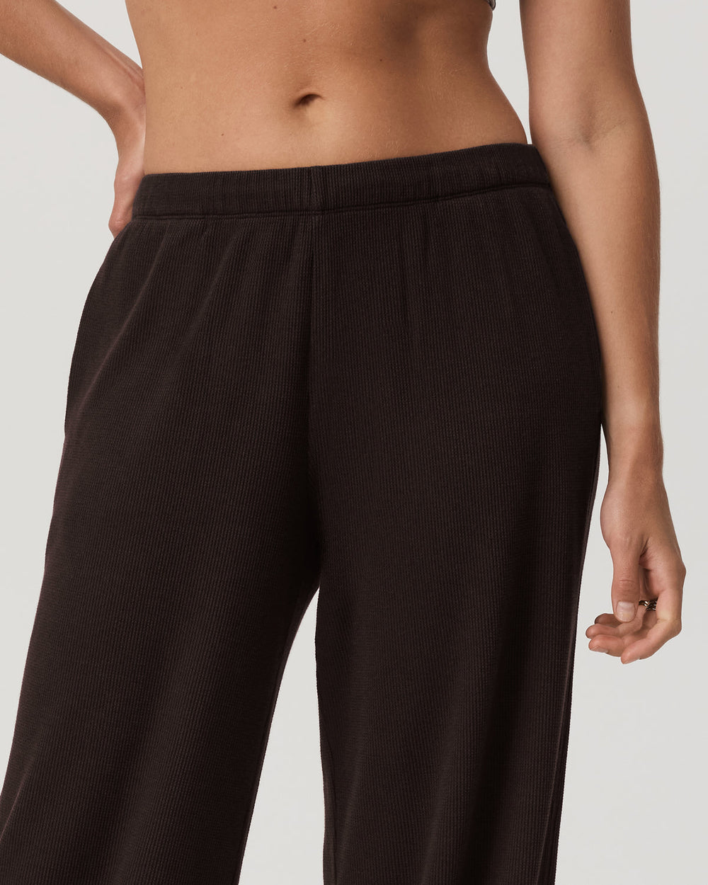 Vuori Waffle Wideleg Pant Women's Dark Java Waffle Knit Pants