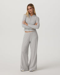 Vuori Waffle Wideleg Pant Women's Light Grey Waffle Knit Pants