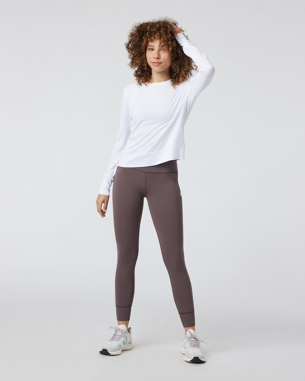 Vuori Daydream Crew White Lightweight Long-Sleeve Top