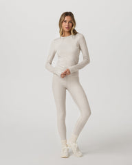 Vuori Long Sleeve Halo Essential Crew Tee Ecru Heather Shirt