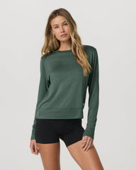 Vuori Daydream Crew Women's Agate Green Heather Long Sleeve