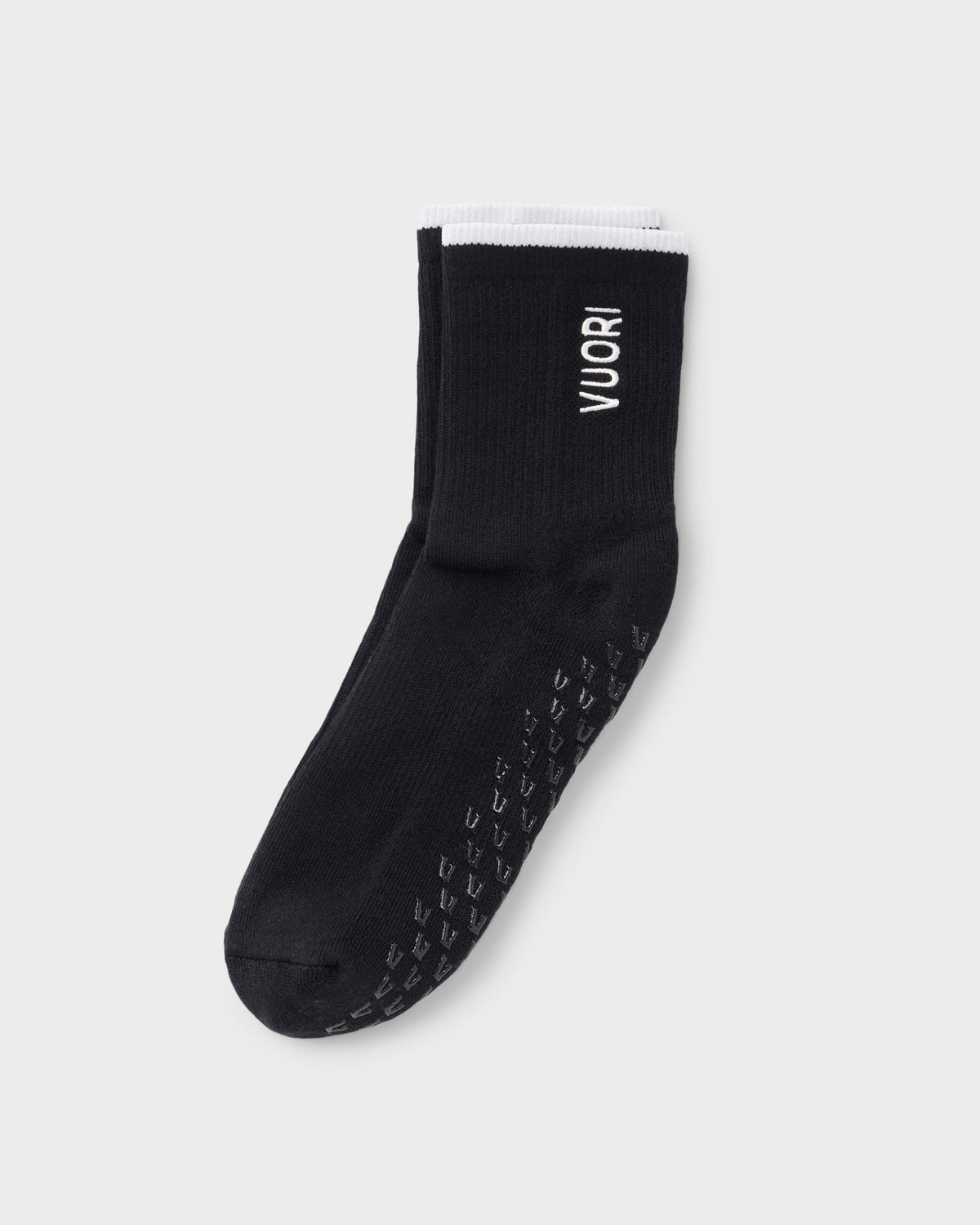 Vuori Half Crew Gripper Sock Black Grip Socks