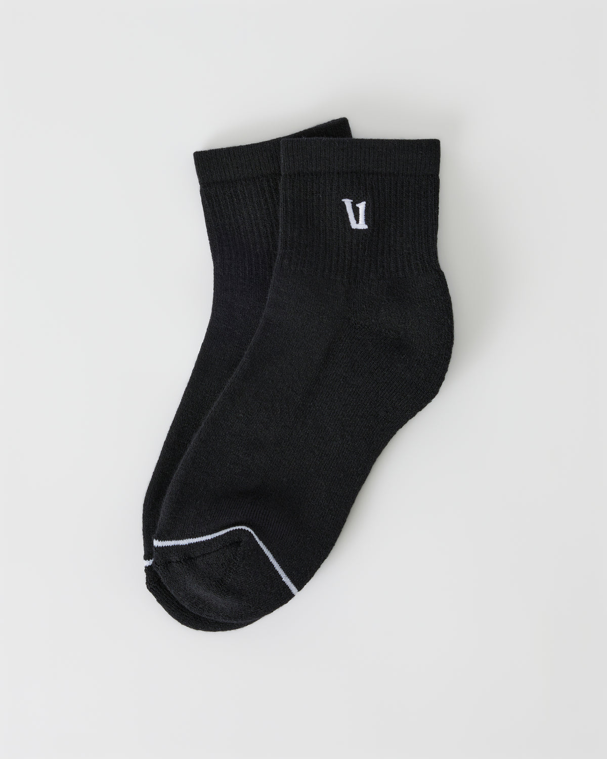 Vuori Quarter Crew V1 Sock 2.0 Black Quarter Crew Socks