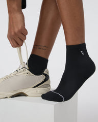 Vuori Quarter Crew V1 Sock 2.0 Black Quarter Crew Socks
