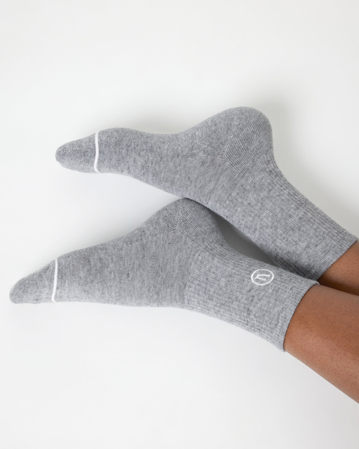 Vuori Half Crew Sock 2.0 Light Heather Grey Performance Socks