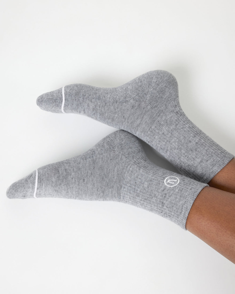 Vuori Half Crew Sock 2.0 Light Heather Grey Performance Socks