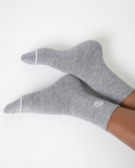 Vuori Half Crew Sock 2.0 Light Heather Grey Performance Socks